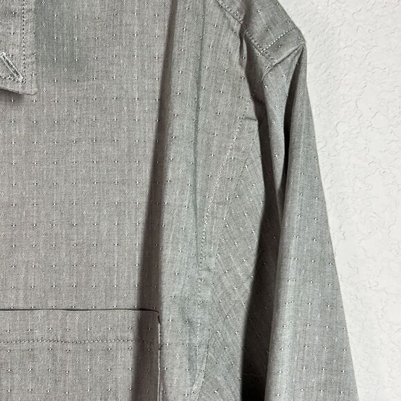 Banana Republic Gray Custom 078 Wash Shirt Grant Fit Button Down Shirt Men's L - Picture 3 of 7